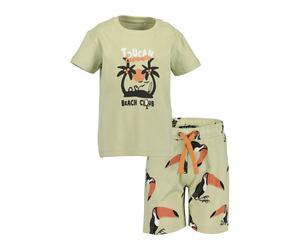 BLUE SEVEN Set vert pastel / orange / noir / blanc, Taille 122