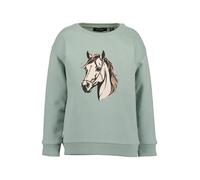 BLUE SEVEN Sweat-shirt écru / brocart / vert pastel / noir, Taille 98