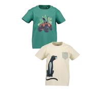 BLUE SEVEN T-Shirt beige / vert foncé / rouge orangé / noir, Taille 116