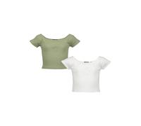 BLUE SEVEN T-Shirt vert / blanc, Taille 176