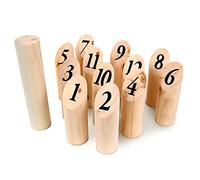 BLUE SKY - 12 Quilles Nordiques - Jeu d'Adresse et de Plein Air - 049712 - Beige - Bois - 15 cm - Jouet Enfant - À Partir de 6 Ans