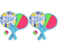 BLUE SKY - 2 Raquettes De Plage Scratch Double Face - Scratch Ball - Jeu de Raquette - 040714A - Vert - Velcro - 33 cm x 19 cm - Jouet Enfant Adulte - Jeu de Plein Air - À Partir de 3 Ans (Lot de 2)