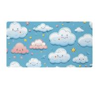 Blue Sky and Clouds-1810 Tapis de couloir de cuisine rembourré résistant aux taches, facile à nettoyer pour maison, évier et bureau, 40 x 75 cm