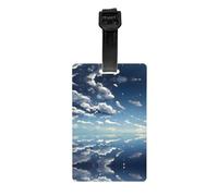 Blue Sky and White Clouds Mallette amovible pour sac de golf, étiquette de confidentialité, sac d'école pour enfants, étiquette de sac de sport, étiquette de bagage de voyage