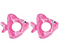 BLUE SKY - Bouée Poisson - Gonflable - 069304 - Couleur Aléatoire - Plastique - 23 cm de Diametre - Jouet Enfant - Jeu de Plein Air - Piscine - À Partir de 3 Ans (Lot de 2)