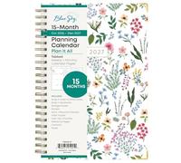 Blue Sky Calendrier hebdomadaire et mensuel 2027 de 15 mois, octobre 2026 à décembre 2027, 12,7 x 20,3 cm, couverture rigide, reliure à double fil durable, onglets laminés, poche de rangement