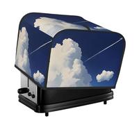 Blue Sky Clouds Housse pour grille-pain 4 tranches - Imperméable à l'eau et à la poussière en tissu Oxford avec poche latérale pour petits appareils de cuisine