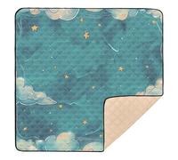 Blue Sky Grand tapis de jeu robuste pour intérieur et extérieur non toxique pour bébés, nourrissons et tout-petits, 127 x 127 cm