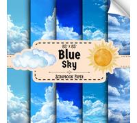 Blue Sky Scrapbook Paper: 20 Double Sided Sheets, Summer Sky Scene for Card Making, Journaling, Collage, Scrapbooking, & More