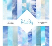 Blue Sky Scrapbook Paper: | 8.5 x 8.5 inch | 40 patterned double sided sheets (20 designs) | Blue Sky White Cloud Collection | Cloudy Craft Paper |