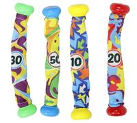 BLUE SKY - Set de 4 Batons Lestés - Jeu de Plongée - 048410 - Plastique - Apprentissage Natation - Immersion - Jouet Enfant - Jeu de Piscine - À Partir de 6 Ans