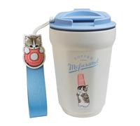 Blue Sky Studios Mofusand Bouteille isotherme en acier inoxydable pour boissons chaudes et froides 450 ml