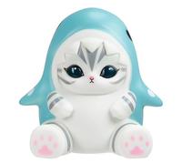 Blue Sky Studios Mofusand Lampe d'ambiance - Lampe de bureau USB avec 3 niveaux de luminosité - Lampe de bureau Kitty Whale Shark - Cadeau officiel
