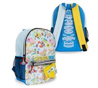 Blue Sky Studios Sac à dos - Sac à dos mignon pour enfants et adolescents - Kawaii primaire et secondaire sac à dos fournitures scolaires, Bleu/jaune, Taille unique, Bob l'éponge
