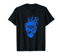Blue Smoke Skull Gothic Rock Dark Art Biker Gift T-Shirt