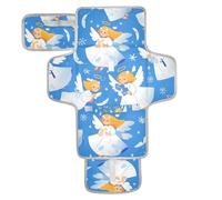 Blue Snow Angel Matelas à langer réutilisable avec poche en tissu pour fille et garçon