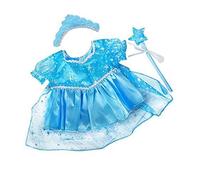 BLUE SNOW PRINCESS DRESS LIKE FROZEN ELSA TEDDY BEAR OUTFIT CLOTHES WITH WAND AND TIARA FITS 15" 16" 39 cm BUILD A BEAR FACTORY BEARS by Teddy Mountain