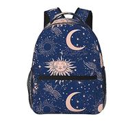Blue Space Sun Mystical Moons And Stars Sac à dos décontracté élé pour femme Sacs à dos pour ordinateur portable personnalisés avec plusieurs poches Sac à dos pour ordinateur pour le travail, le