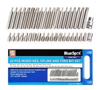 Blue Spot Tools BlueSpot 1517 Lot de 40 embouts hexagonaux mixtes 1/2" et 3/8" Argenté