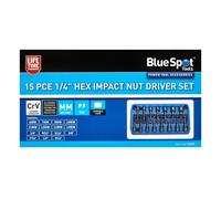 Blue Spot Tools - Jeu de 15 embouts de vissage hexagonaux 1/4 pouce (Impact)