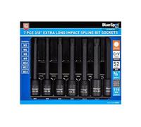 Blue Spot Tools Lot de 7 douilles cannelées extra longues de 9,5 mm (M5-M14)