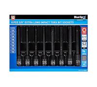 Blue Spot Tools Lot de 8 douilles Torx extra longues 9,5 mm (T25-T60)