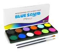 Blue Squid Pro Kit de peinture professionnelle pour le visage - Palette de couleurs classiques de 12 x 10 g, fournitures de peinture professionnelle pour le visage et le corps SFX, adultes et enfants