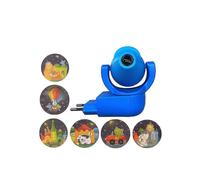 (Blue)Star Moon Animal Projector Night Light with 6 Images, Motion Sensor, EU Plug, LED Projector for Kids Baby Nursery
