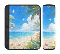 Blue Summer Beach Lot de 2 coussins de sangle d'épaule pour protéger votre cou et vos épaules, siège de voiture pour avion