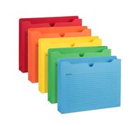 Blue Summit Lot de 25 chemises de classement lignées pour notes, format lettre, extension de 5,1 cm, onglet supérieur, couleurs assorties