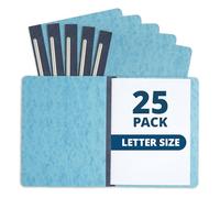Blue Summit Supplies Lot de 25 protège-rapports pour tableau pressé/presse avec attaches, bleu clair, format lettre, capacité de 7,6 cm