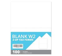 Blue Summit Supplies Lot de 50 feuilles de papier W2 vierge perforé W2 compatible avec QuickBooks, papier pour imprimante laser ou jet d'encre, 50 feuilles (100 formulaires)