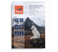 BLUE SWAN Papier Photo Mat A3 Finition mate recto verso, 200 g/m², 50 Feuilles, Séchage Rapide, Couleurs Vives, Faible Réflexion, Compatible Imprimantes Jet d’Encre Canon HP Epson Brother