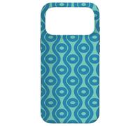 Blue Teal Wavy Lines Circles Ovals 1960s Retro Pattern Coque pour iPhone 17 Pro Max