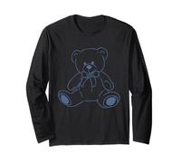 Blue Teddy Bear with Bow Tie Manche Longue