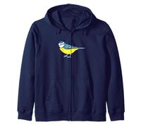 Blue tit Mésange Bleue Oiseaux ornithologie Nature oeuvre Sweat à Capuche