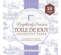 Blue Toile De Jouy Decorative Paper Book Neighborly Pasture Pattern: For Scrapbooks, DIY Arts and Crafts, Decoupage