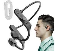 Blue Tooth Écouteurs intra-auriculaires sans fil à conduction osseuse - Écouteurs de sport légers Blue Tooth 5.0 - Écouteurs de course sans fil jusqu'à 8 heures de lecture pour entraînement en salle
