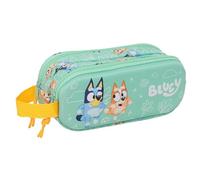 Blue - Trousse Double 3D, Trousse pour Enfant, idéale pour Les Enfants d'âge Scolaire, Confortable et Polyvalente, qualité et résistance, 21 x 6 x 8 cm