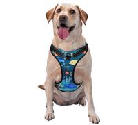 Blue Underwater World of Fish Gilet de traction pour animal domestique Idéal pour promener le chien, randonnée, voyage quotidien