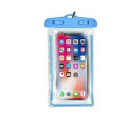 (Blue)Universal Mobile Phone Transparent Waterproof Bag Three-layer Sealed Drifting
