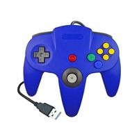(Blue) USB N64 Controller, Wired PC Gamepad for Windows, Compatible with N64 Emulators, Retro Gaming Controller