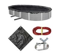 Blue Wave Defender Ovale au-Dessus de Sol Robuste en Maille d'hiver pour Piscine 12 by 20-Feet Noir