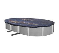 Blue Wave Filet Ovale de 6,4 x 12,5 m pour piscines Hors Sol, Filet léger et Durable pour capturer Les Feuilles et Les débris avec chevauchement de 0,9 m, œillets renforcés, câble et treuil, Finition