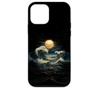 Blue Wave Pleine Lune Mystique Boho Sorcière Zen Femmes Extérieur Coque pour iPhone 12 mini
