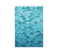 Blue Waves Squama Drapeaux en écailles de sirène pour l'extérieur 6 x 0,9 m Impression verticale double face Drapeau de jardin Bannière de vacances avec œillets Drapeau de maison pour pelouse, porche