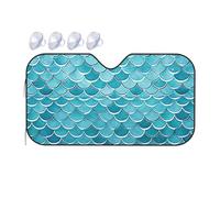 Blue Waves Squama Pare-soleil pliable pour pare-brise de voiture 2025 - Pare-soleil de voiture amusant pour fenêtre avant - Protection solaire intérieure de voiture - Taille M