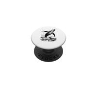 Blue Whale Breaching Ocean Waves Sketch Esthétique Sea Life PopSockets PopGrip Adhésif
