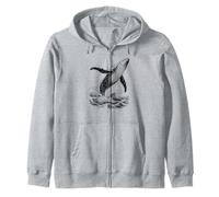 Blue Whale Breaching Ocean Waves Sketch Esthétique Sea Life Sweat à Capuche