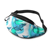 Blue Whale Fanny Pack Sacs de Taille pour Femmes et Hommes, Sac de Ceinture décontracté Sac Banane à bandoulière avec Sangle réglable pour la Course à Pied en Plein air, la randonnée